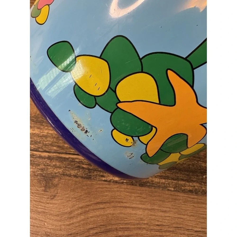 Vintage Fish Ocean Trash Can Plastic Retro Wastebasket Garbage Starfish